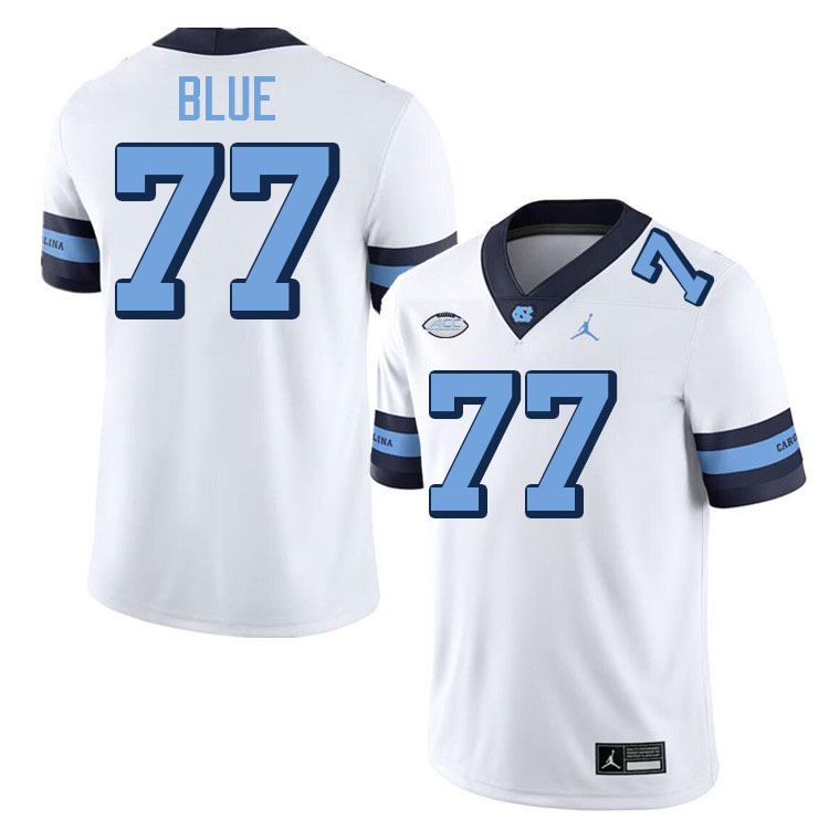 #77 Trey Blue North Carolina Tar Heels College Football Jersey Stitched-Retro White